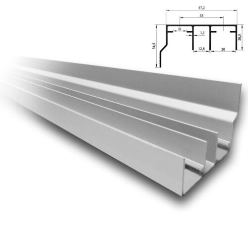 Accesoriu pentru mobilă: Sina din aluminiu superioara skm cu acoperire 6767 4m. Compatibil cu bucătării, dormitoare, sufragerii și alte piese de mobilier.