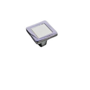 Accesoriu pentru mobilă: Buton metalic madrid crom/alb. Compatibil cu bucătării, dormitoare, sufragerii și alte piese de mobilier.