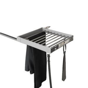 Accesoriu pentru mobilă: Suport pantaloni lateral cu amortizare Starax 850-880cm. Compatibil cu bucătării, dormitoare, sufragerii și alte piese de mobilier.